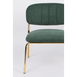 White Label Living Lounge Chair Jolien Gold/Dark Green