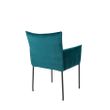 Afbeelding van White Label Living Armchair Dion Velvet Petrol