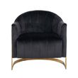 Afbeelding van Richmond Interiors Fauteuil Melody Antraciet velvet / brushed gold (Quartz Antraciet 801)