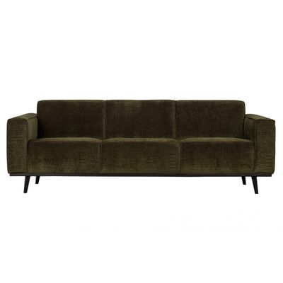 BePureHome Statement 3-Zits Bank 230 CM Brede Platte Rib Warm Groen BePureHome Statement 3-Zits Bank 230 CM Brede Platte Rib Warm Groen