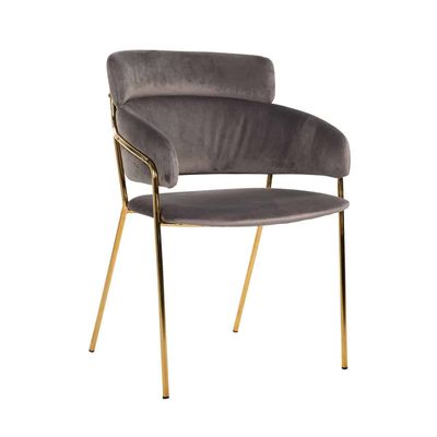 Richmond Interiors Stoel Angelica Stone velvet / gold frame Fire Retardant (Quartz Stone 101) Richmond Interiors Stoel Angelica Stone velvet / gold frame Fire Retardant (Quartz Stone 101)