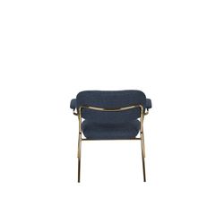 White Label Living Lounge Chair Jolien Arm Gold/Dark Blue