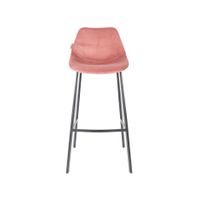 Dutchbone Franky Barstoel Velvet Oud Roze