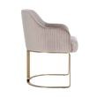 Afbeelding van Richmond Interiors Stoel Hadley Khaki velvet / Brushed gold (Quartz Khaki 903)