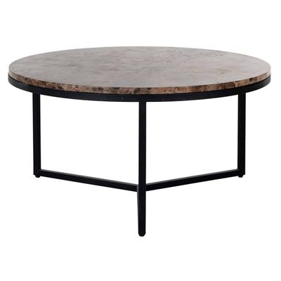 Richmond Interiors Salontafel Orion 80Ø met bruin marmer (Bruin) Richmond Interiors Salontafel Orion 80Ø met bruin marmer (Bruin)