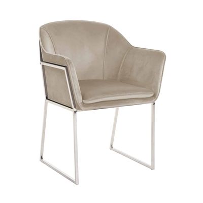 Richmond Interiors Stoel Tresanto Khaki Velvet / Silver (Quartz Khaki 903) Richmond Interiors Stoel Tresanto Khaki Velvet / Silver (Quartz Khaki 903)