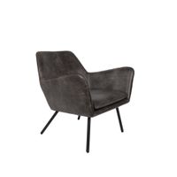 White Label Living Lounge Chair Bon Dark Grey