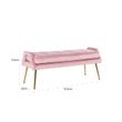 Afbeelding van Richmond Interiors Bank Rebel Pink Velvet / gold (Quartz Pink 700)