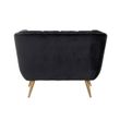Afbeelding van Richmond Interiors Fauteuil Huxley Antraciet velvet / Brushed gold (Quartz Antraciet 801)