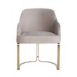 Afbeelding van Richmond Interiors Stoel Hadley Khaki velvet / Brushed gold (Quartz Khaki 903)