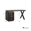 Afbeelding van Richmond Interiors Bureau Hunter 3-laden 150x60 (Goud)