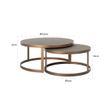 Afbeelding van Richmond Interiors Salontafel Bloomingville set van 2 rond shagreen (Goud)