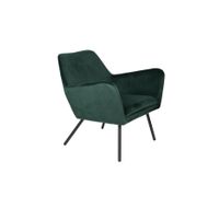 White Label Living Lounge Chair Bon Velvet Green