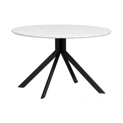 Woood Exclusive Bruno Eettafel Rond Mdf Wit/zwart Marmeren Look Blad Ø120cm Woood Exclusive Bruno Eettafel Rond Mdf Wit/zwart Marmeren Look Blad Ø120cm