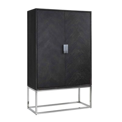 Richmond Interiors Wandkast Blackbone silver 2-deuren laag (Zilver) Richmond Interiors Wandkast Blackbone silver 2-deuren laag (Zilver)