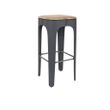 Afbeelding van White Label Living Barstool Up-High Dark Grey