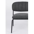 Afbeelding van White Label Living Lounge Chair Jolien Black/Dark Grey