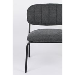 White Label Living Lounge Chair Jolien Black/Dark Grey