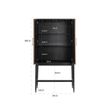 Afbeelding van Richmond Interiors Barkast Bloomingville 2-deuren shagreen (Goud)