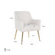 Afbeelding van Richmond Interiors Stoel Harper White Bouclé / brushed gold (Copenhagen 900 Bouclé White)