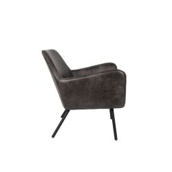 White Label Living Lounge Chair Bon Dark Grey