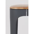 Afbeelding van White Label Living Barstool Up-High Dark Grey