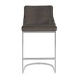 Afbeelding van Richmond Interiors Barstoel Bolton Stone velvet / silver Fire Retardant (Quartz Stone 101)