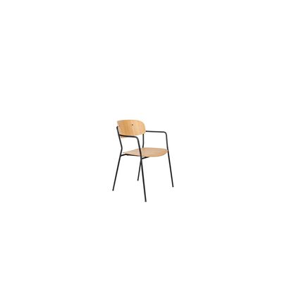 White Label Living Armchair Jolien Black/Wood White Label Living Armchair Jolien Black/Wood