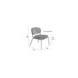 Afbeelding van White Label Living Lounge Chair Jolien Black/Dark Grey