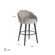 Afbeelding van Richmond Interiors Barstoel Tulip Khaki velvet (Quartz Khaki 903)