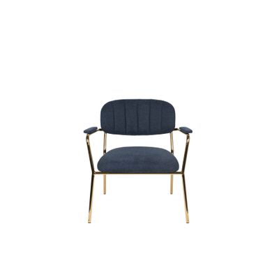White Label Living Lounge Chair Jolien Arm Gold/Dark Blue White Label Living Lounge Chair Jolien Arm Gold/Dark Blue