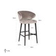 Afbeelding van Richmond Interiors Barstoel Indigo Khaki velvet (Quartz Khaki 903)