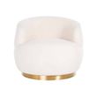 Afbeelding van Richmond Interiors Draaifauteuil Teddy White Faux sheep / Brushed gold
