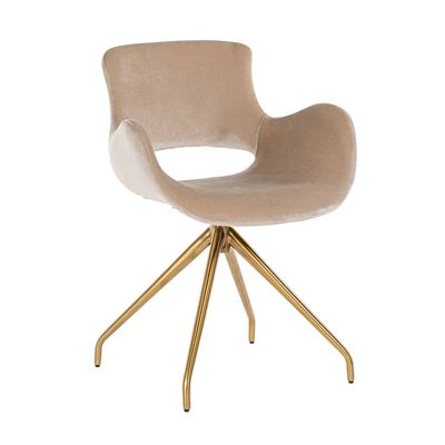Richmond Interiors Stoel Sierra Sand Velvet / Brushed Gold (Genova 904 Sand) Richmond Interiors Stoel Sierra Sand Velvet / Brushed Gold (Genova 904 Sand)