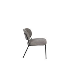White Label Living Lounge Chair Jolien Black/Grey