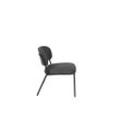 Afbeelding van White Label Living Lounge Chair Jolien Black/Dark Grey