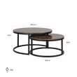 Afbeelding van Richmond Interiors Salontafel Dalton brown emperador set van 2 (Bruin)