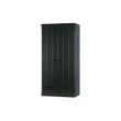 Afbeelding van Woood Connect Kast Zwart - 2 Deurs, Stroken + Lade