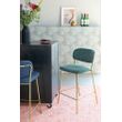 Afbeelding van White Label Living Counter Stool Jolien Gold/Dark Green