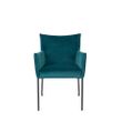 Afbeelding van White Label Living Armchair Dion Velvet Petrol