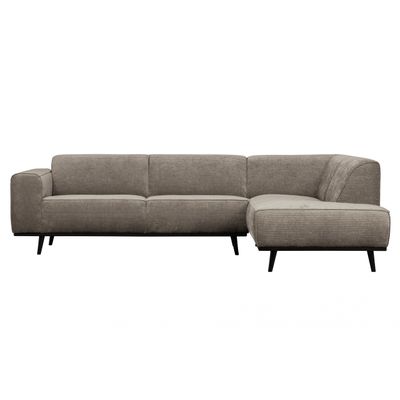 BePureHome Statement Hoekbank Rechts Platte Brede Rib Grijs BePureHome Statement Hoekbank Rechts Platte Brede Rib Grijs