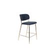 Afbeelding van White Label Living Counter Stool Jolien Gold/Dark Blue