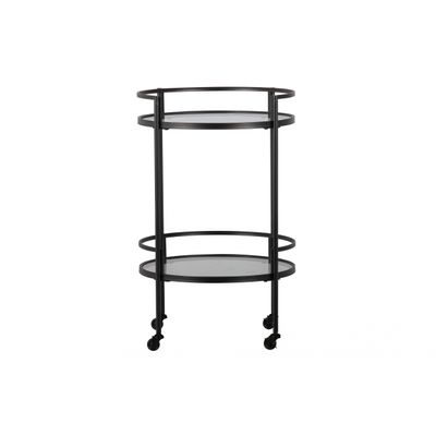 Woood Exclusive Zora Trolley Metaal/glas Zwart Woood Exclusive Zora Trolley Metaal/glas Zwart