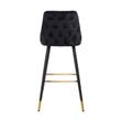 Afbeelding van Richmond Interiors Barstoel Imani Black Velvet / Fire Retardant (Quartz Black 800)