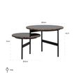 Afbeelding van Richmond Interiors Salontafel Dalton brown emperador set van 2 draaibaar (Bruin)