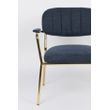 Afbeelding van White Label Living Lounge Chair Jolien Arm Gold/Dark Blue