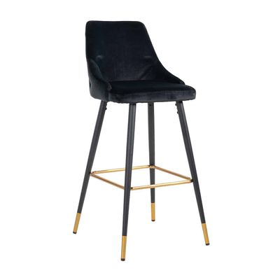 Richmond Interiors Barstoel Imani Black Velvet / Fire Retardant (Quartz Black 800) Richmond Interiors Barstoel Imani Black Velvet / Fire Retardant (Quartz Black 800)
