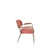 Afbeelding van White Label Living Lounge Chair Jolien Arm Gold/Pink