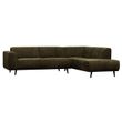 Afbeelding van BePureHome Statement Hoekbank Rechts Platte Brede Rib Warm Groen