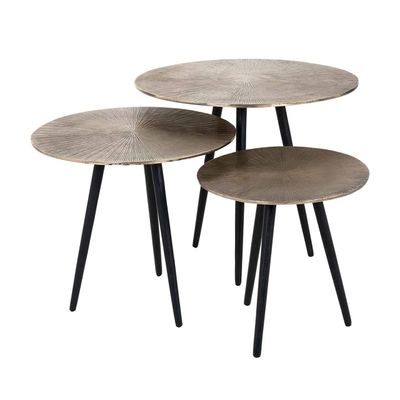 Richmond Interiors Salontafel Vittorio set van 3 champagne gold (Champagne gold) Richmond Interiors Salontafel Vittorio set van 3 champagne gold (Champagne gold)